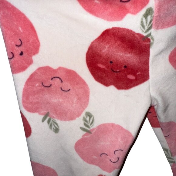 Carters Child Of Mine 5T/5A Girls Fleece Pajama Set With Pink & Red Apple Print - Picture 6 of 6
